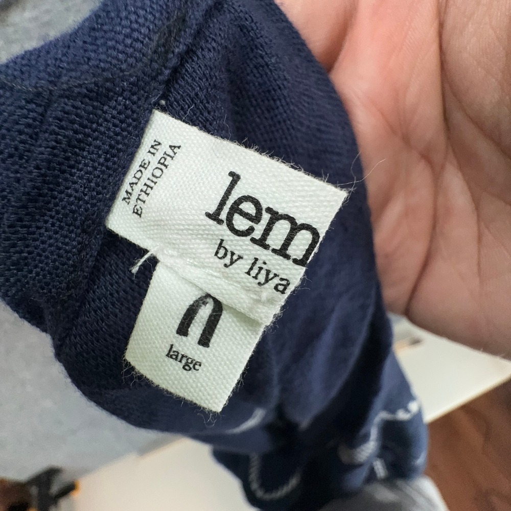 Lemlem Navy Maxi Dress with White Trim - Picture 5 of 7